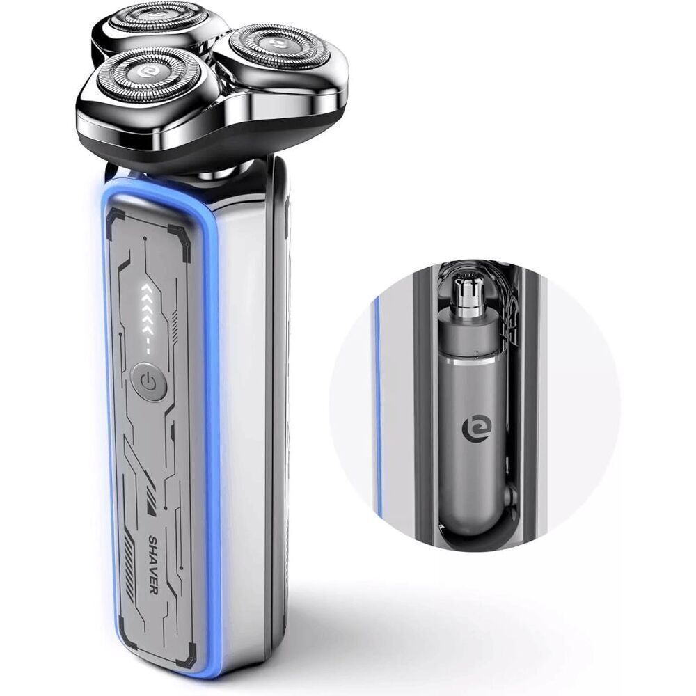 2IN1 Electric Razor for Men Magnetic Electric Shaver Beard Built-in Nose Trimmer